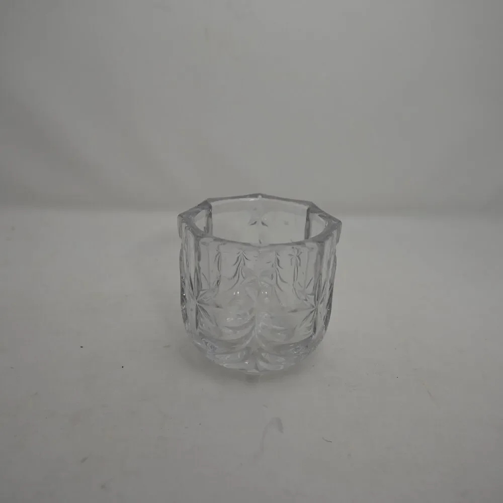 Vintage Pressed Glass Toothpick Holder Octagon Starburst 3.25 Inch